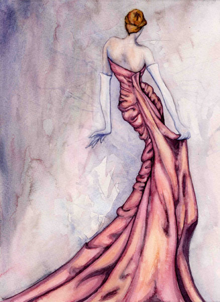 Watercolor of Red Dress